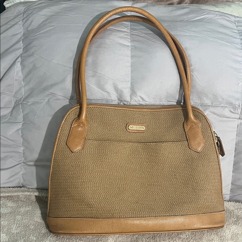 Leather and woven Women's Bag